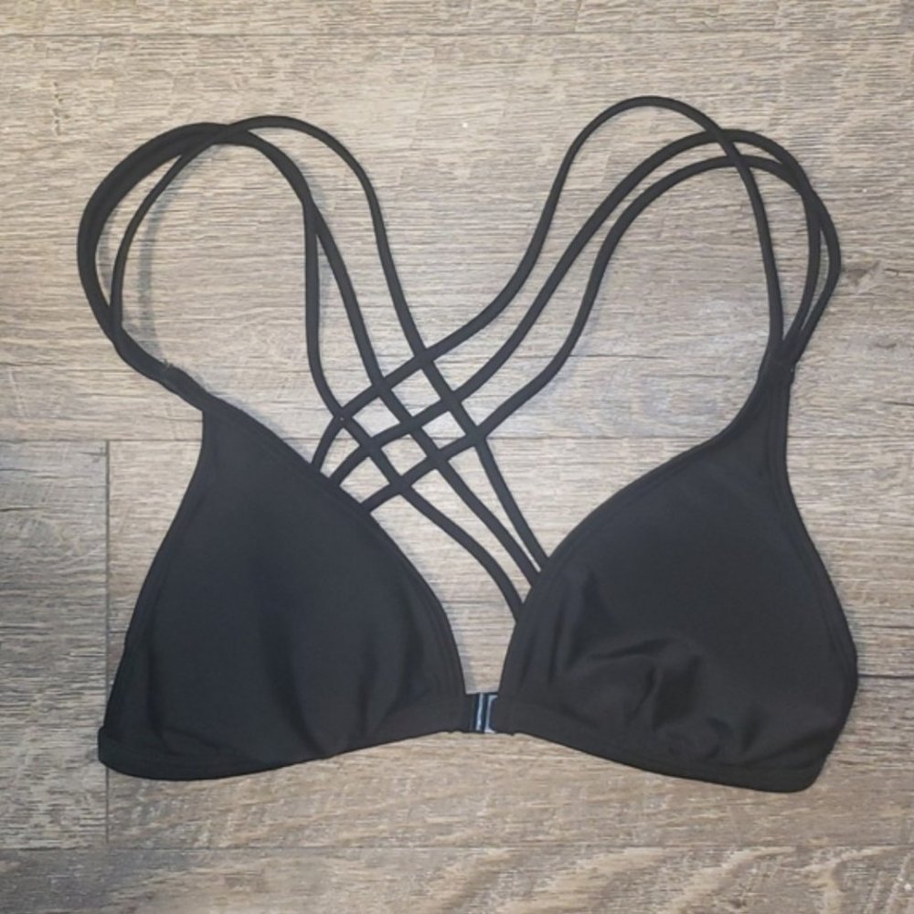 Black swim bikini top